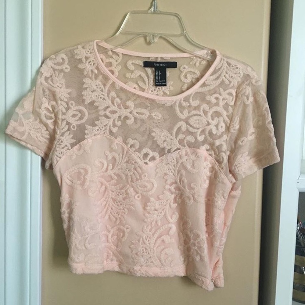 Pink lace top